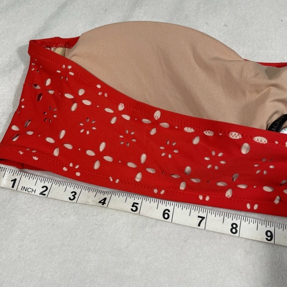 NEW $64 J.CREW Straight Bandeau‎ Bikini Top In Fiery Sunset Blush [SZ XL ] - Picture 11 of 12